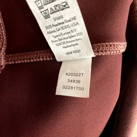 SPANX Faux Suede Leggings Womens Medium Tall Pink Rich Rose Shaping Soft Fall - Picture 9 of 12